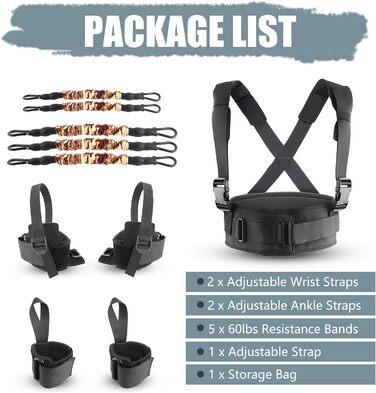 Резистентні еластичні стрічки для боксу та ММА. Комплект для тренувань з манжетами та ременями на щиколотки (300LB)