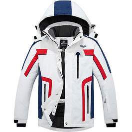 Чоловіча водонепроникна куртка Wantdo для катання на лижах, вітрозахисна спортивна куртка для активного відпочинку, тепла зимова куртка для снігу, гірська куртка, XXL, біло-червона