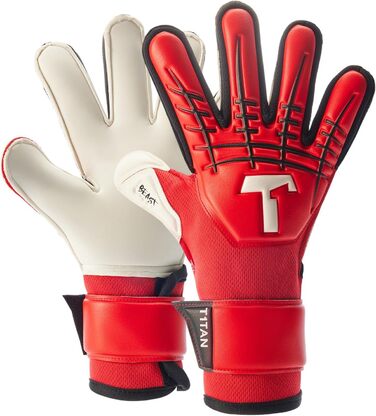 Дитячі воротарські рукавички T1TAN Red Beast Junior 3.0 з захистом пальців, футбольні рукавички для дітей, розмір 6, червоні