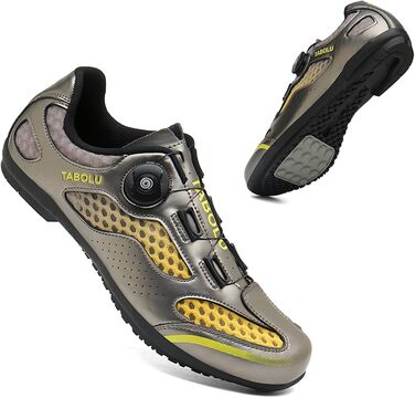 Чоловічі велосипедні туфлі для MTB та шосейних велосипедів, без фіксатора, Flat підошва (46 EU, Золотий)