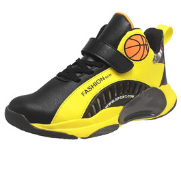 Дитячі кросівки для хлопчиків, спортивні, на липучці, розмір 30-40, 32 EU, чорно-жовті