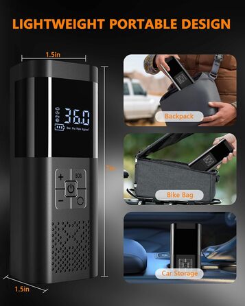 Електричний акумуляторний компресор для велосипеда, авто, мотоцикла та м'ячів SERVOMASTER (150 PSI)