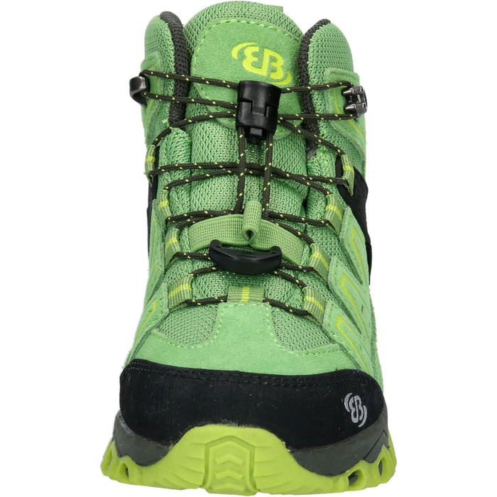 Дитячі трекінгові черевики Brütting Mount Pinos High, 39 EU, зелено-чорні, лимонні акценти