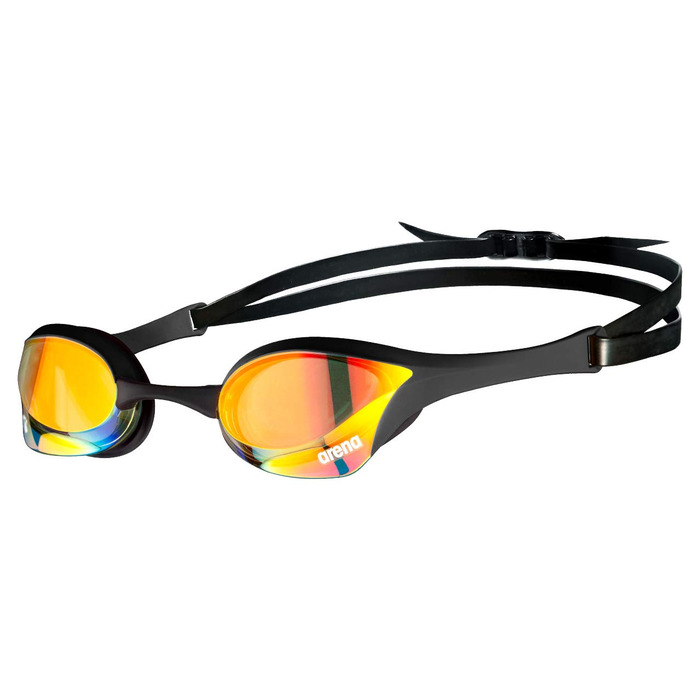 Окуляри для плавання ARENA Cobra Ultra Swipe Mirror Yellow Copper/Black - дзеркальні, антифог, UV-захист, 5 носових перемичок