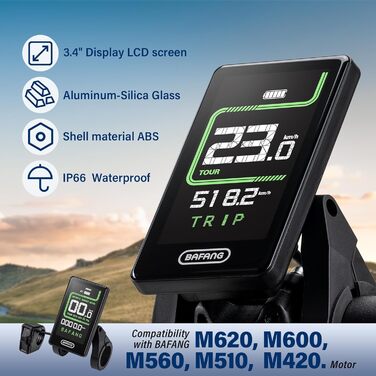 Дисплей BAFANG для електровелосипеда з CAN для моторів M620, M600, M560, M510, M420, велосипедний комп'ютер з підтримкою 0-9 PAS, CAN-протокол