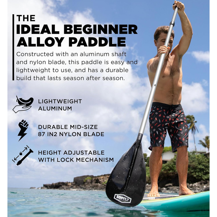 SUP Supply – трисекційне весло для SUP-борду, регульоване алюмінієве плаваюче весло, легке, міцне, складане для подорожей, сіре