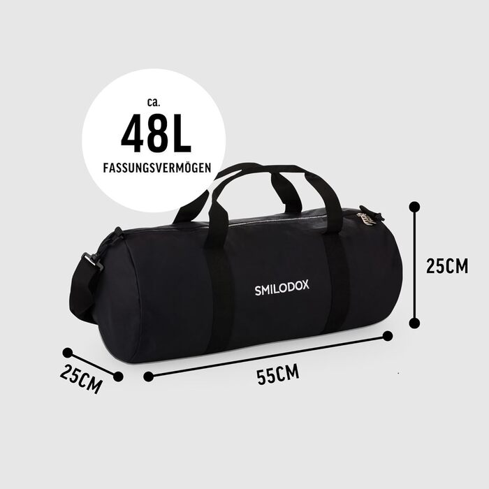 Спортивна сумка Smilodox Classic 2.0 чорна, унісекс, для тренувань, фітнесу, спортзалу та подорожей з багатьма відділеннями, ручна та плечова