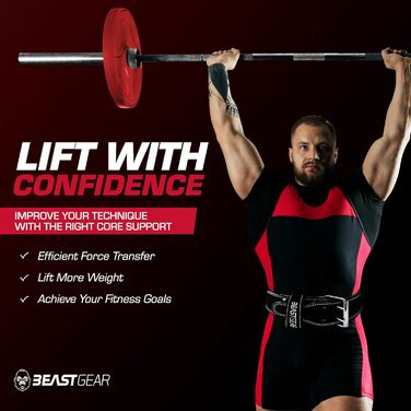 Пояс для пауерліфтингу Beast Gear PowerBelt, преміум, нубукова шкіра, 10 мм, 10,2 см, подвійна пряжка, XL, чорний