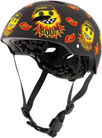 Дитячий шолом для маунтенбайку O'NEAL Dirt Lid Emoji, чорний/жовтий, ABS, магнітна застібка, вентиляція, S