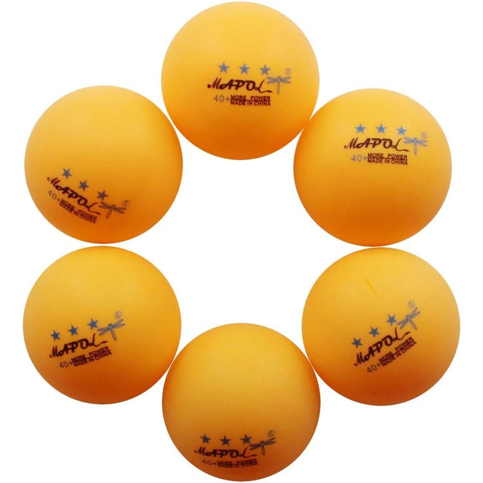 MAPOL 50 штук помаранчевих тенісних м'ячів для настільного тенісу (3 зірки), велика упаковка, для просунутого тренування