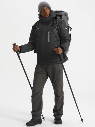 Чоловіча зимова куртка GEMYE, непромокальна, чорна (M, сірий колір 01)