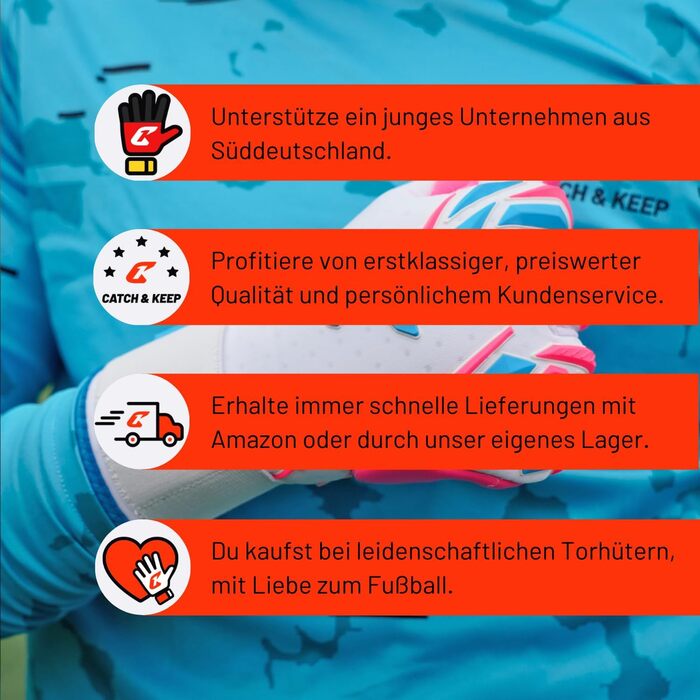 Професійні воротарські рукавички CATCH&KEEP для дорослих з максимальним зчепленням Octopus Grip, преміум для футболу