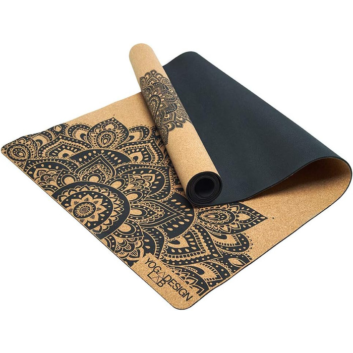 Еко-йога-мат Yoga Design Lab з корка для гарячої йоги, преміум-якість, студійний рівень, з ременем для перенесення