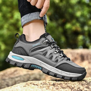 Чоловічі туристичні черевики для хайкінгу та трекінгу. Сірі, зручні, з антиковзкою підошвою. Хайкінгові черевики для жінок та чоловіків. 43 EU
