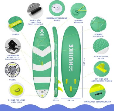 Надувна SUP-дошка HUIIKE для сапбордингу з аксесуарами, висока стійкість, преміум-якість