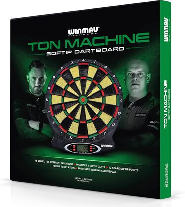Електронна дартс-дошка WINMAU Ton Machine з м'якими наконечниками та дротиками