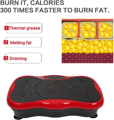 Вібраційний тренажер для тіла з Bluetooth та USB, тренувальні стрічки, пульт дистанційного керування (чорно-червоний)