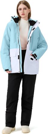 Комплект гірськолижний (куртка та штани) від ALSOGO: водонепроникний, знімний капюшон, для катання на лижах та сноуборді (XXL, TY133BluW, блакитний)