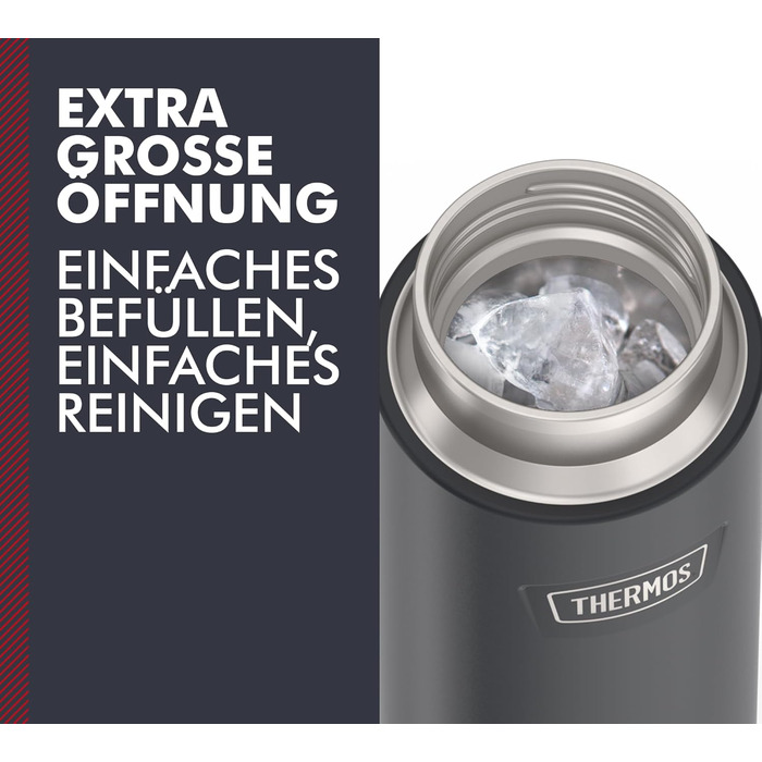 Термос-бутилка THERMOS ICON 710 мл, нержавіюча сталь, ізольована, темно-сіра, зберігає тепло 18 годин, холод 24 години, герметична, BPA-free, підходить для миття в посудомийній машині