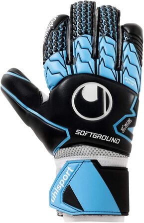 Воротарські рукавички Uhlsport Soft HN Comp для дорослих, чорні/блакитні/білі, розмір 10.5, футбольні унісекс