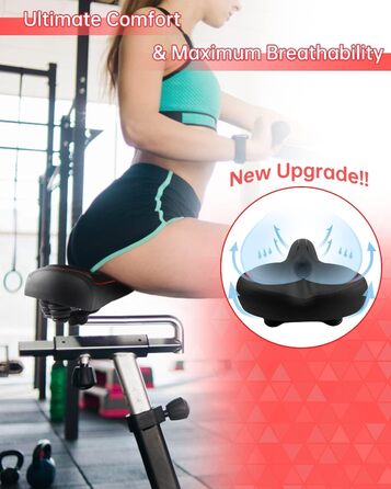 Широке велосипедне сідло з пам'яті ефекту для жінок та чоловіків, чорне/червоне. Зручне, водонепроникне, дихаюче, з інструментами. Підходить для міських велосипедів, шосе, MTB, круїзерів, велотренажерів.