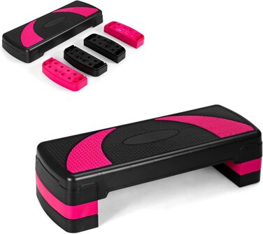 GYMAX Steppbrett регульоване по висоті, степер з 3 сходинками (10/15/20 см), аеробічний степбірд до 250 кг, Stepbench з PP для гімнастики, фітнесу та тренувань
