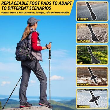 Трекінгові палиці PQETBV Faltbar - для жінок та чоловіків, Nordic Walking, трекінг