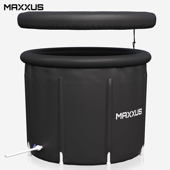 MAXXUS Eisbad XL – надувна криотонна для дому, 450л, з кришкою та насосом, 90 см Ø, для дорослих та спортсменів