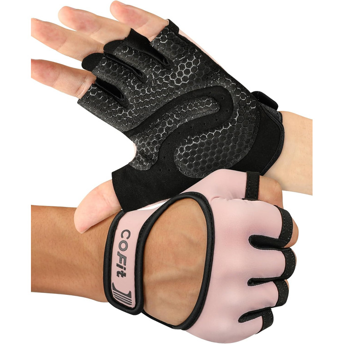 Рукавички для фітнесу COFIT: дихаючі, з підтримкою зап'ястя, для жінок та чоловіків, тренування, важка атлетика, спортзал, бодібілдинг, рожеві, розмір M