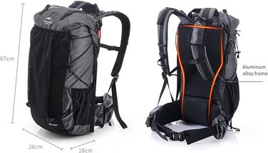 Туристичний рюкзак Naturehike Rock 60+5 л з внутрішнім каркасом, чорний, для походів, кемпінгу, подорожей