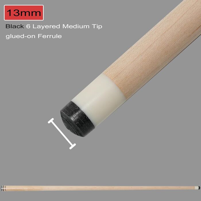 Професійний більярдний кий CUEELF з низьким відбиттям, 13 мм наконечник, вага 552-567 г, блакитний, з кейсом