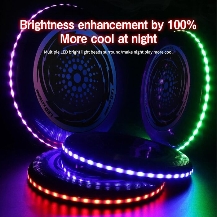 Фрісбі світне LED Ultimate Frisbee для дітей та дорослих, м'який диск з 49 LED-ліхтариками, блакитний