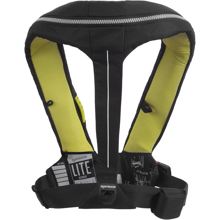 Рятувальний жилет Spinlock Deckvest LITE чорний, легкий, ультракомпактний, зручний дизайн, страховий пояс
