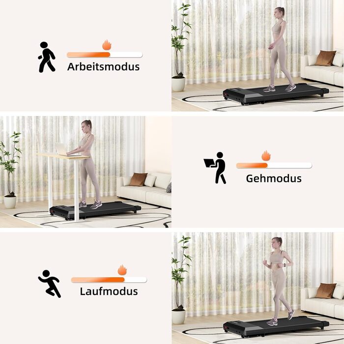 Доріжка для ходьби Lacuffy Raceable, тиха бігова доріжка для дому, макс. 136 кг, з LCD-дисплеєм і додатком, підлогова доріжка під стіл, тренувальні програми та AI-тренування, 100 см, чорна