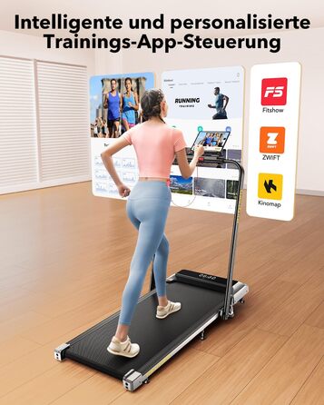 Бігова доріжка для дому з нахилом, 2-в-1 Walking Pad, 12 км/год, складана, 2.5HP, під стіл, для офісу та дому, з додатком і пультом