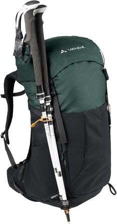 Туристичний рюкзак VAUDE Brenta 36+6 л, водонепроникний, з дощовиком, для жінок і чоловіків, зручний трекінговий рюкзак з органайзером, чорний/зелений