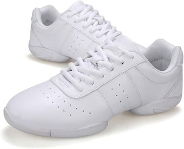 Жіночі дитячі шнуркові кросівки для занять гімнастикою, спортом, аеробікою та танцями, білі, 33.5 EU