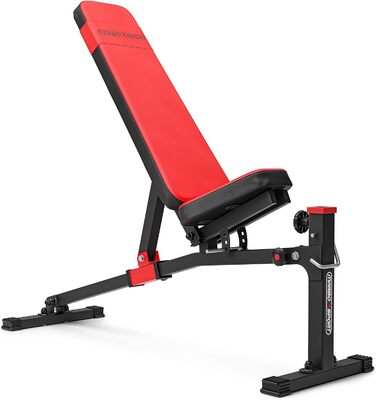Універсальна регульована лавка для жиму Marbo Sport MS-L114, складна, червона, виробництво ЄС