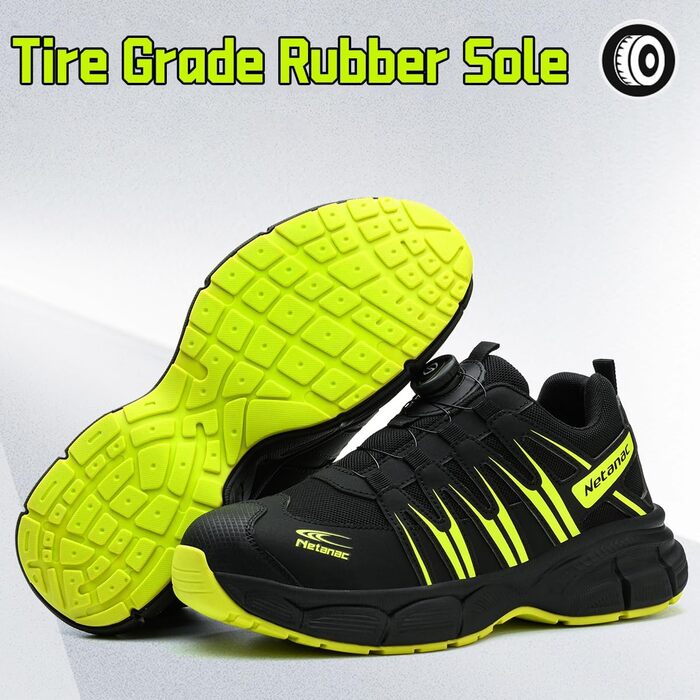 Черевики робочі чоловічі легкі, захисні черевики зі сталевим підноском, жіночі, дихаючі, зручні, широка колодка, гумова підошва, зелені, 43.5 EU