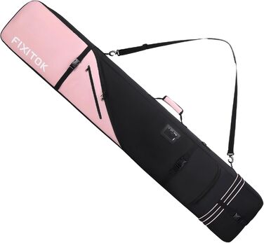 Водонепроникний сноубордистський мішок для перевезення в літаку, повний захист для сноуборду, черевиків, одягу, шолому та спорядження, регульована довжина (157-181 см), рожевий колір