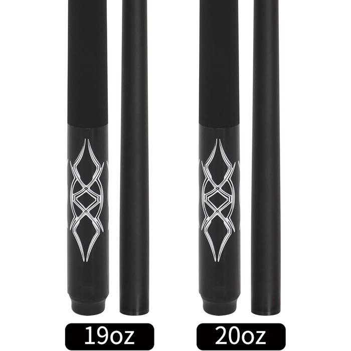 Більярдні кий Dysdensa: кий для більярдного столу з композитного матеріалу Fiberglas-Graphit, вага 510-595 г, довжина 147 см, білий (чорний, 2 шт.)