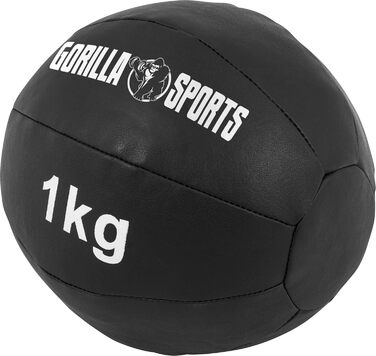 Медичний м'яч GORILLA SPORTS® - 1-10 кг, шкіряний, для тренувань та фітнесу