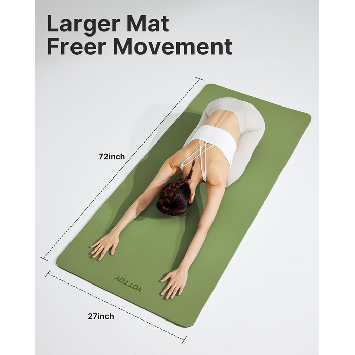 Йогамат YOTTOY: неслизька, міцна, з натурального каучуку, з ремінцем та сумкою