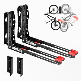 Настінна підставка для велосипеда ONETWOFIT - 2 шт., чорна, до 35 кг