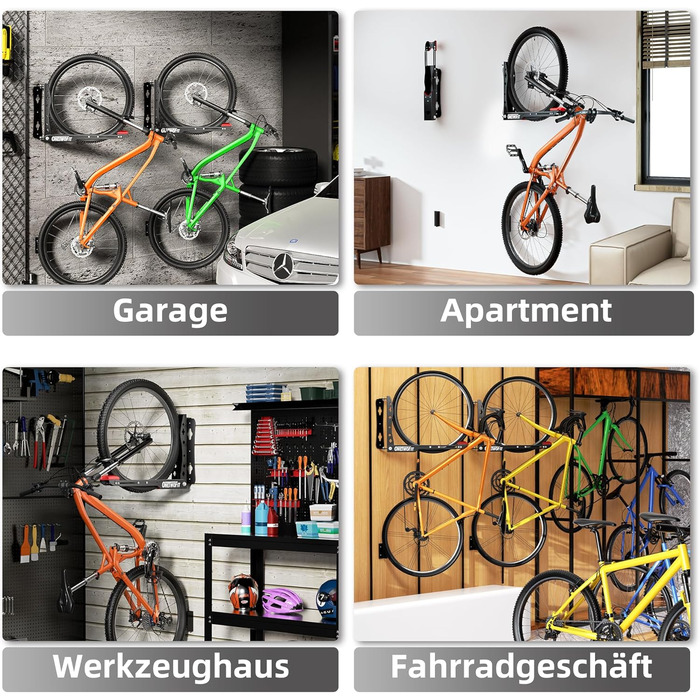 Настінна підставка для велосипеда ONETWOFIT - 2 шт., чорна, до 35 кг