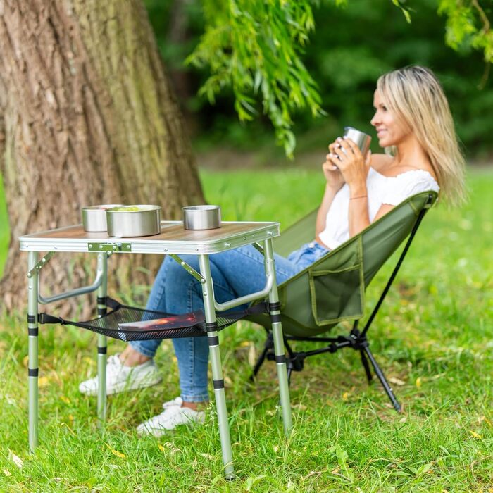 Зручний складаний столик Alpinez 60x40 для кемпінгу, відпочинку на природі, балкону та грилю | Компактний та легкий | Розміри 60x40 см