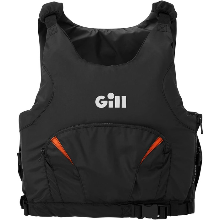 Рятувальний жилет Gill Pro Racer Side Zip 50N для каякінгу, вітрильного спорту та водних видів спорту, унісекс, чорний/помаранчевий