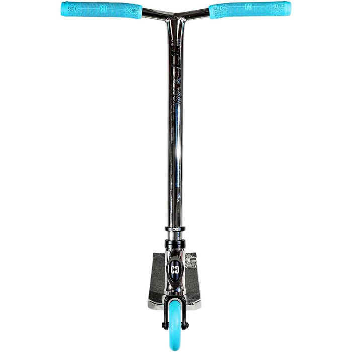 Скутер для трюків CORE Trick Tretroller 110mm, ABEC 9, для початківців та професіоналів, від 5 років, регульована висота 78-95 см, + наклейки Fantic26 (Park CL1 Mini H=75 Chrome/Teal)