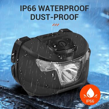 Кепка-ліхтар BORUIT BR01 LED, червоний промінь, акумулятор AAA, 4 режими світла, IP66, водонепроникна, для дорослих та дітей, кемпінг, біг, походи, риболовля, чорний