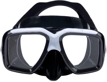 Маска для плавання Mares Ray Adult - подвійне загартоване скло, силіконовий обтюратор, чорно-сіра